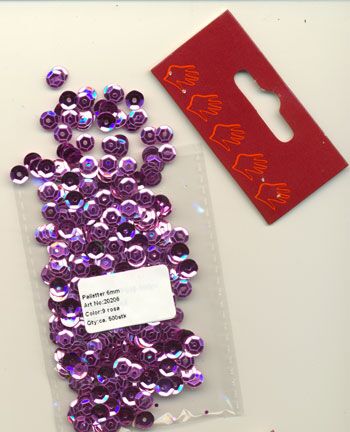 Pose med rosa 6 mm pailletter, 500 stk., skinnende dekorationspalietter i klar emballage.