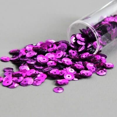 Palietter 6mm pink til hobby og kreativ håndarbejde