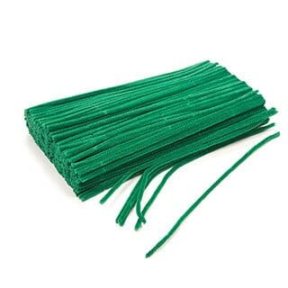 Chenille piberensere grøn 6mm 30cm