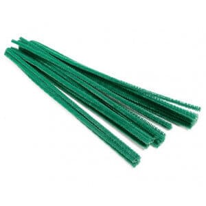 Chenille piberensere grøn 6mm 30cm