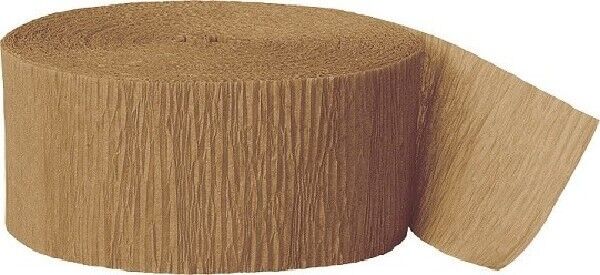 Crepepapir rulle i guld 24,6 m x 4,5 cm med bølget struktur