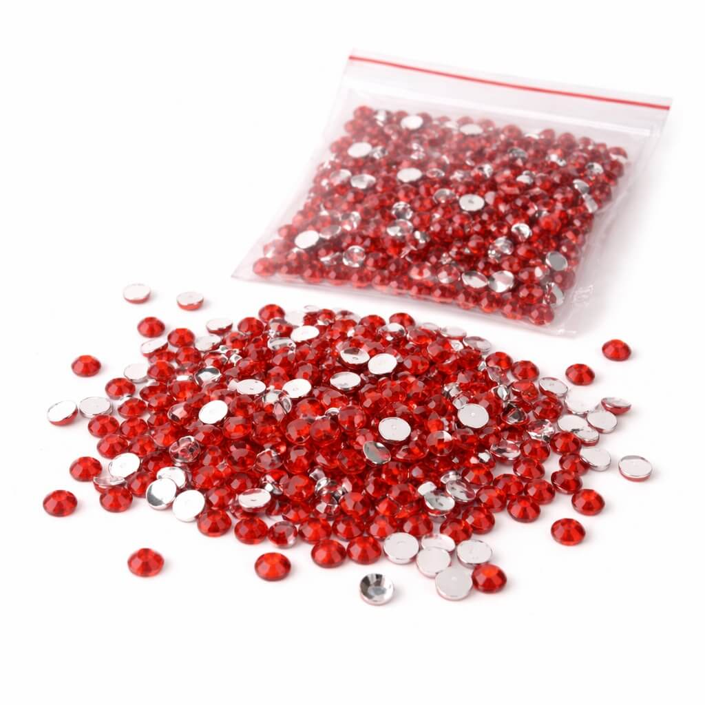 Røde rhinsten 3 mm – ca. 500 stk. til pynt, scrapbooking og DIY