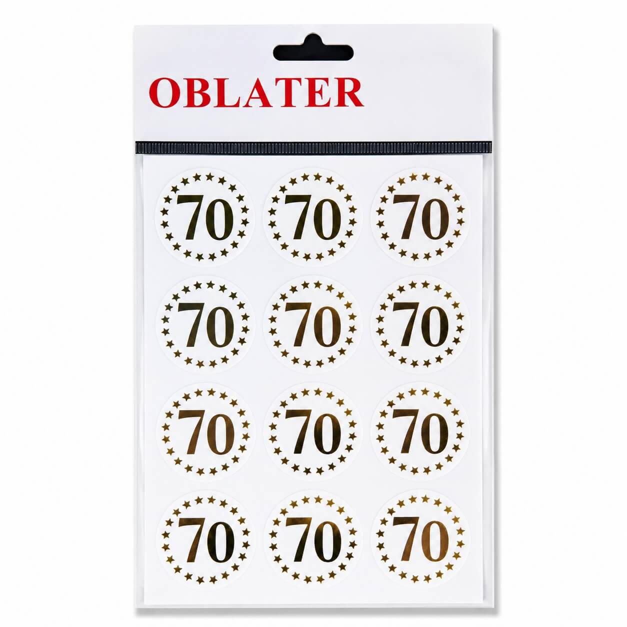 Oblater Oblater 70 År Guld 24 Stk | Flotte Oblater Til Fødselsdag