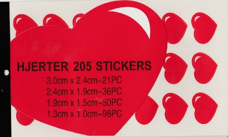 Stickers med hjerter hæfte