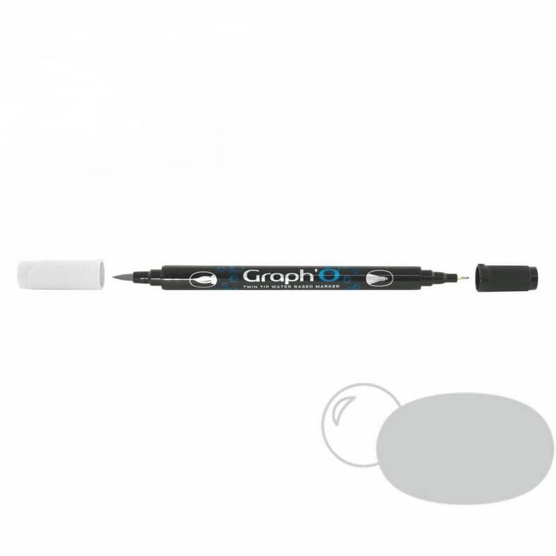 GRAPH'O Twin Tip Marker GO09503 Neutral Grey Light 3 vandbaserede tusser