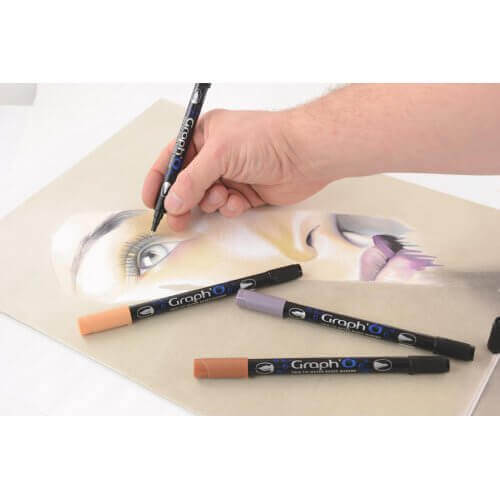 GRAPH'O Twin Tip Marker GO09503 Neutral Grey Light 3 vandbaserede tusser