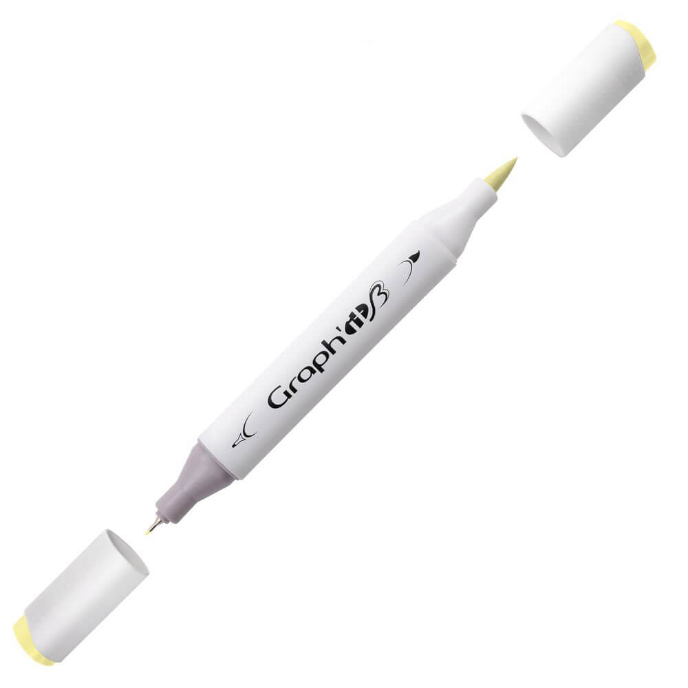 Graph'it Twin Tip Brush Markers Lemon GI81130 alkoholbaseret tusser