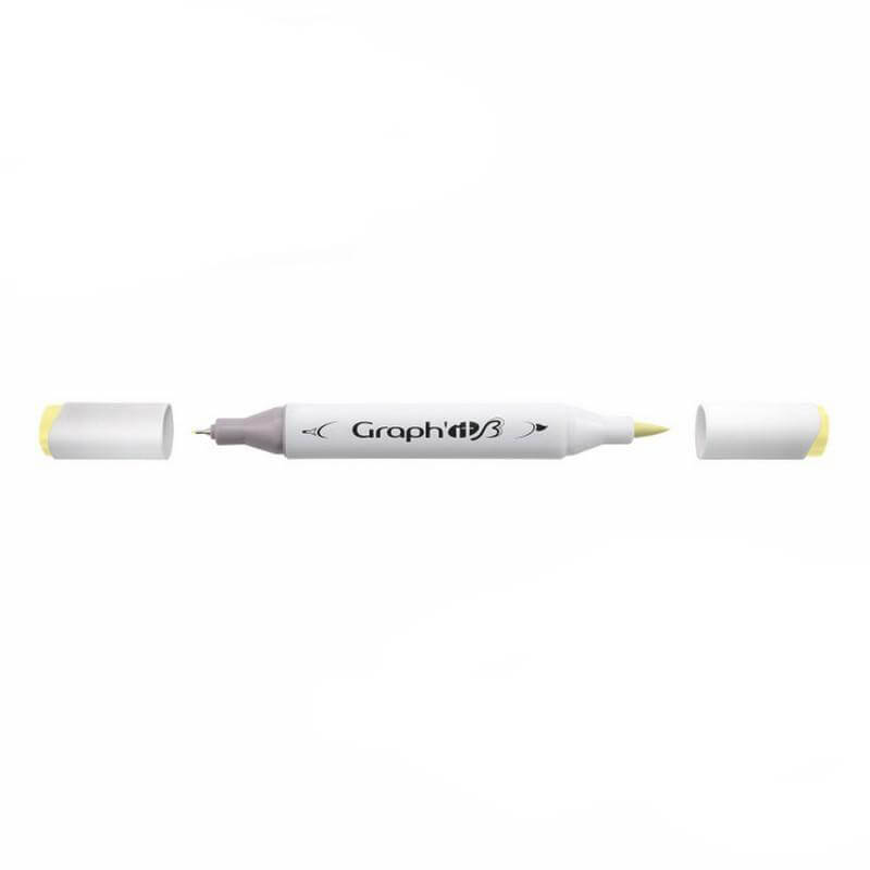 Graph'it Twin Tip Brush Markers Lemon GI81130 alkoholbaseret tusser