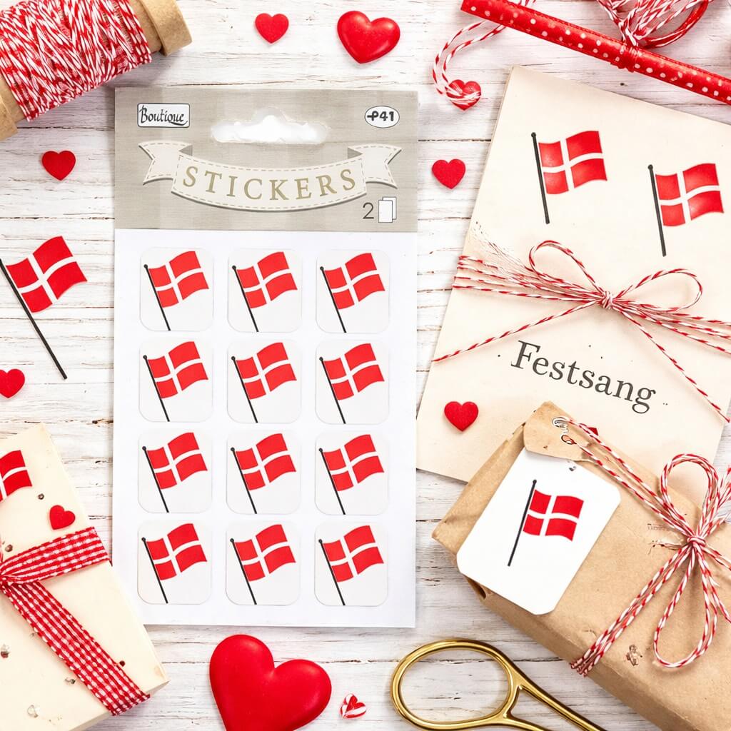 Oblater Selvklæbende Dannebrog oblater – 24 stk. flag