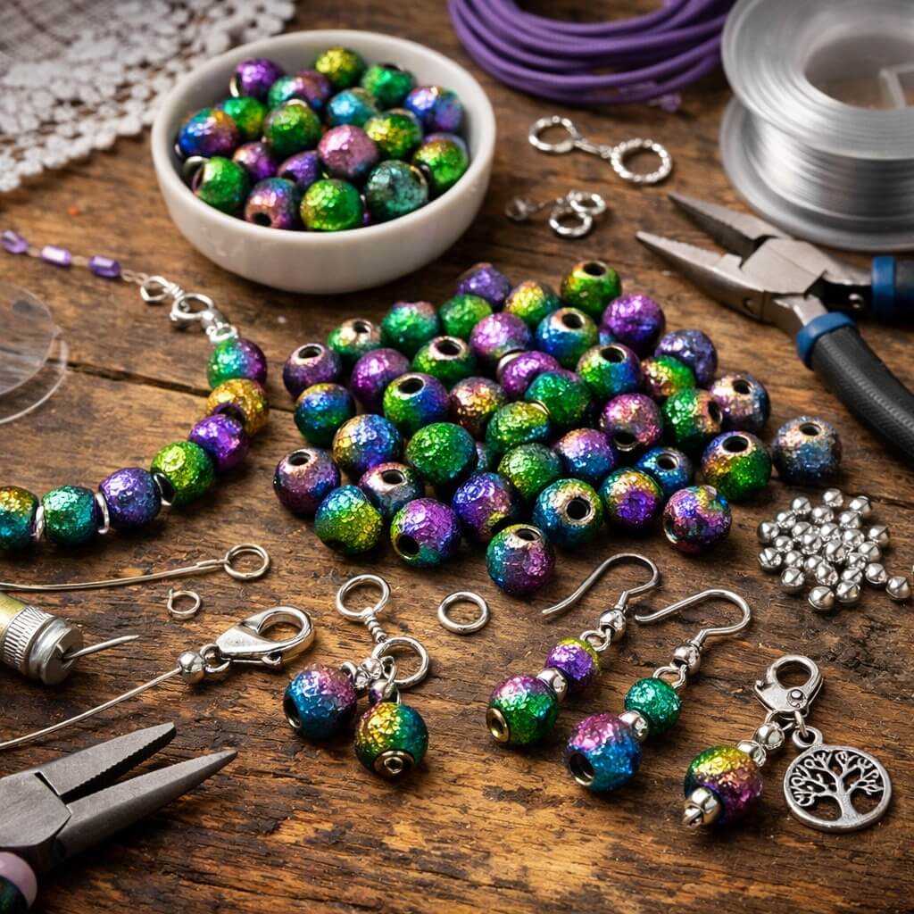 DIY smykkefremstilling med multicolor Doreen perler og smykkedele