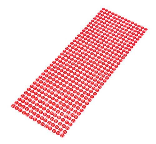 røde selvklæbende rhinsten