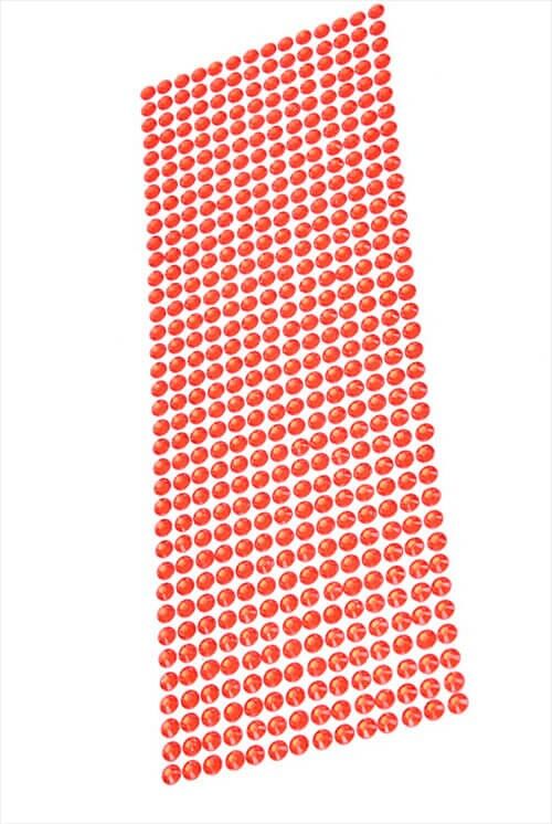 røde selvklæbende rhinsten