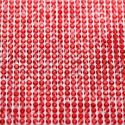 røde selvklæbende rhinsten