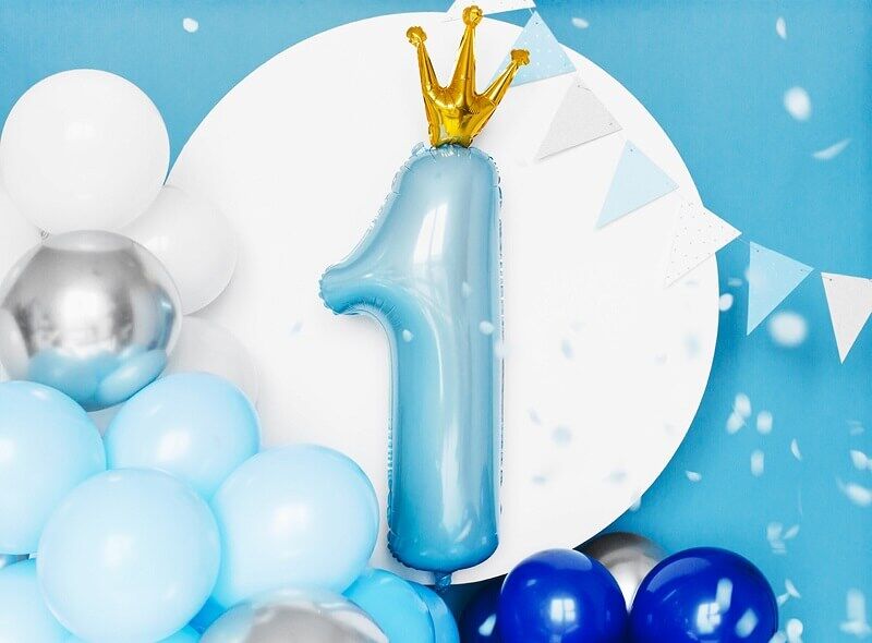Folie tal ballon nummer 1 lyseblå
