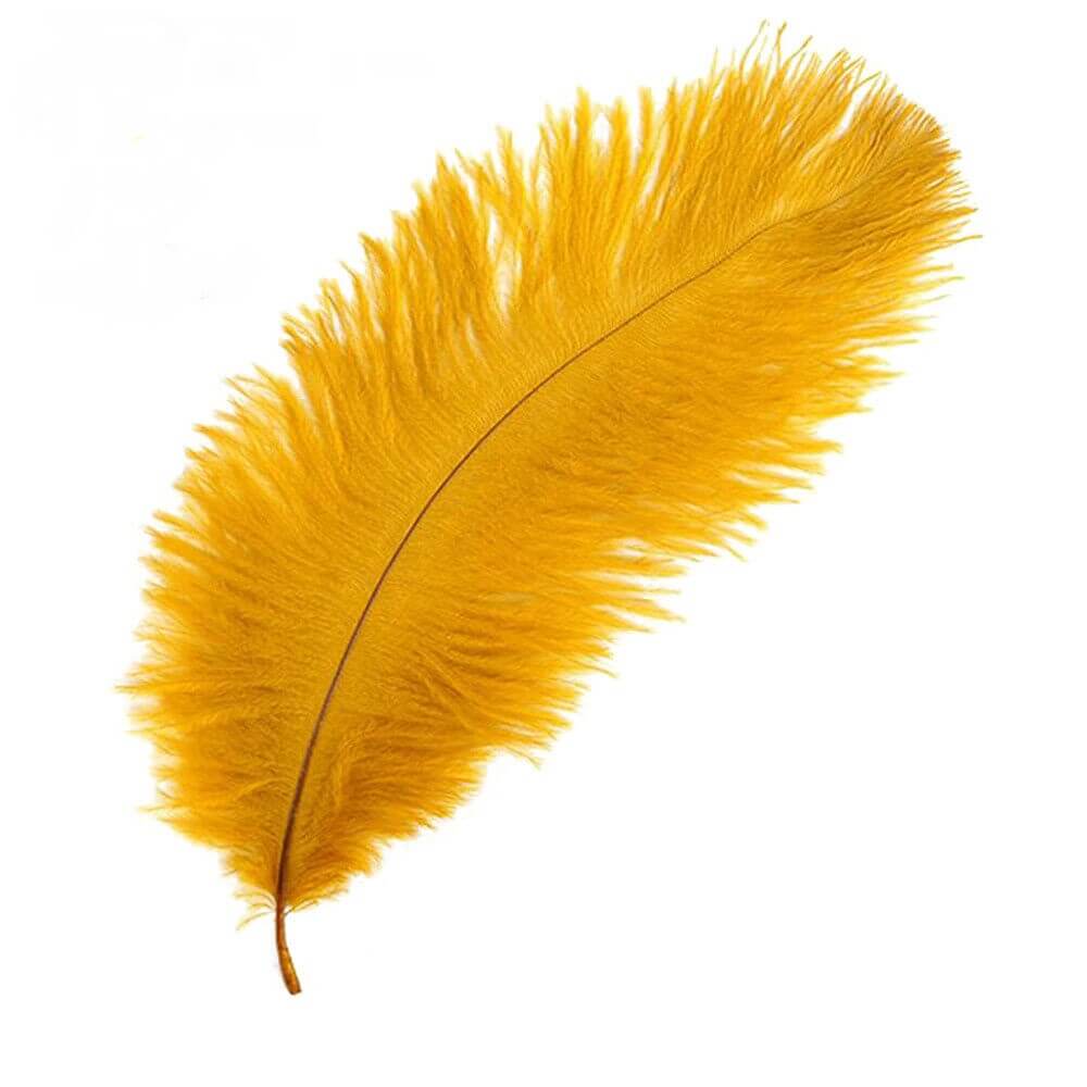 Strudsefjer guld 30-35cm