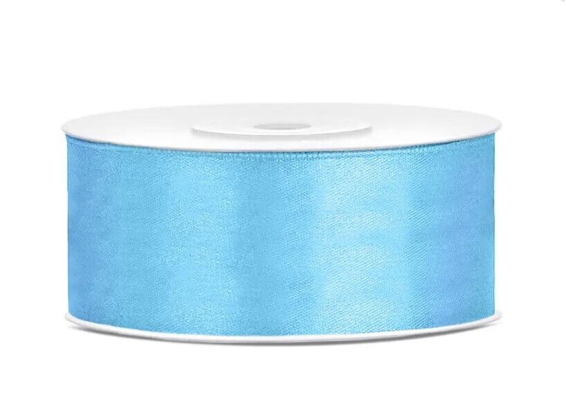 Satinbånd lyseblå 25 mm