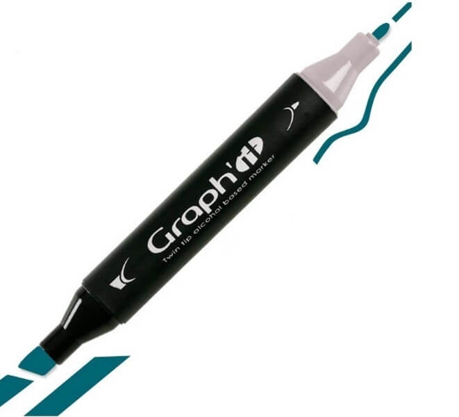GRAPH'IT Twin Tip Marker GI07280 Peacock påfugleblå alkoholbaseret tusser