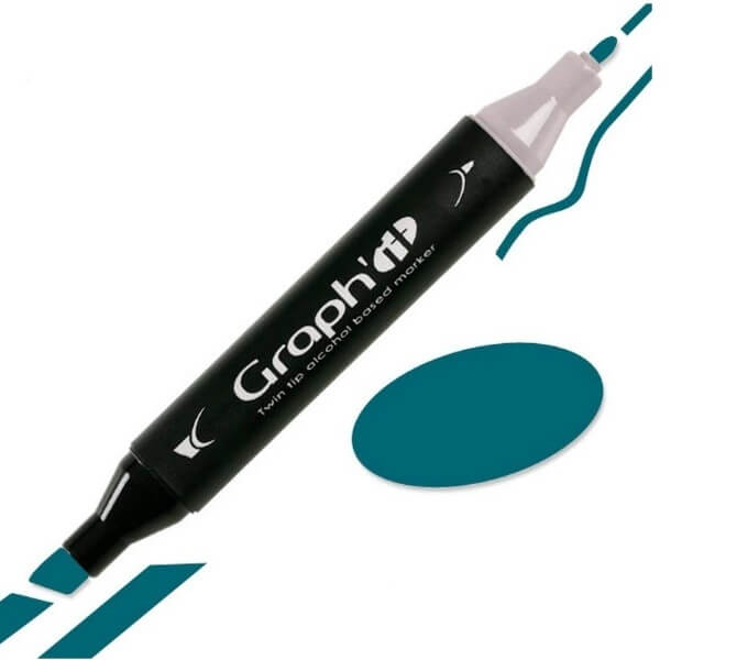 GRAPH'IT Twin Tip Marker GI07280 Peacock påfugleblå alkoholbaseret tusser