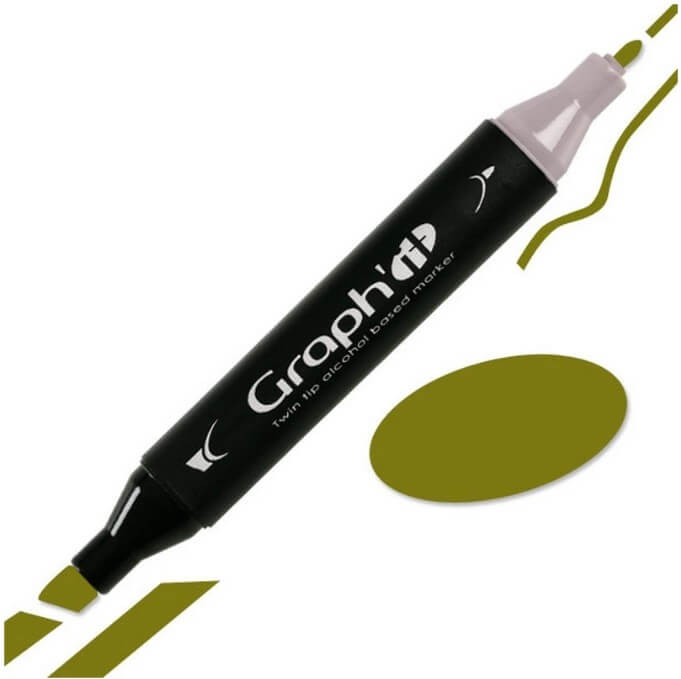 Graph'IT Twin Tip Marker GI08290 Olive Alkoholbaserede Penseltusser