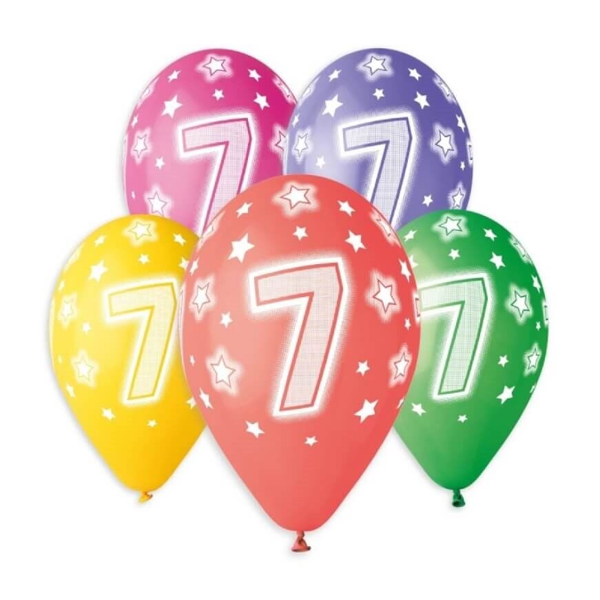 Balloner med tal nummer 7
