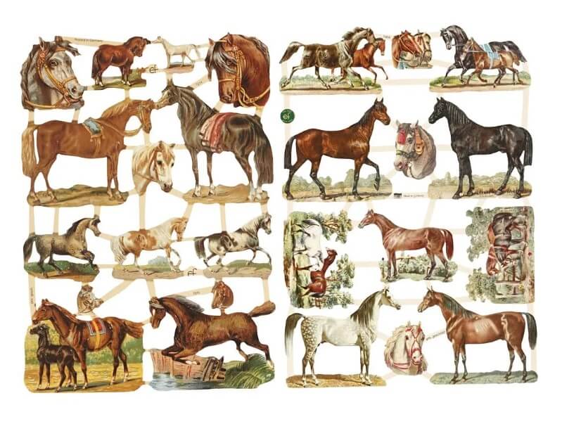 Glansbilleder med heste