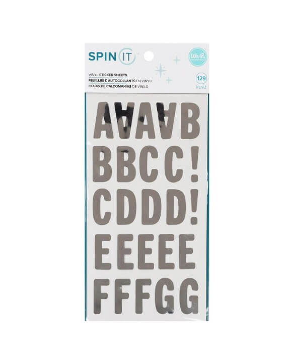 Vinyl stickers alfabetet og tal i sølv