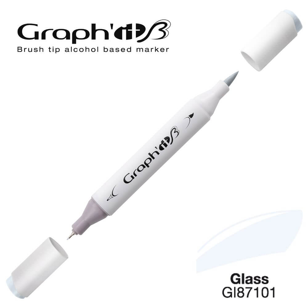 Graph'it Twin Brush Marker GI87101 Glass alkoholbaseret tusch med brush og fin spids