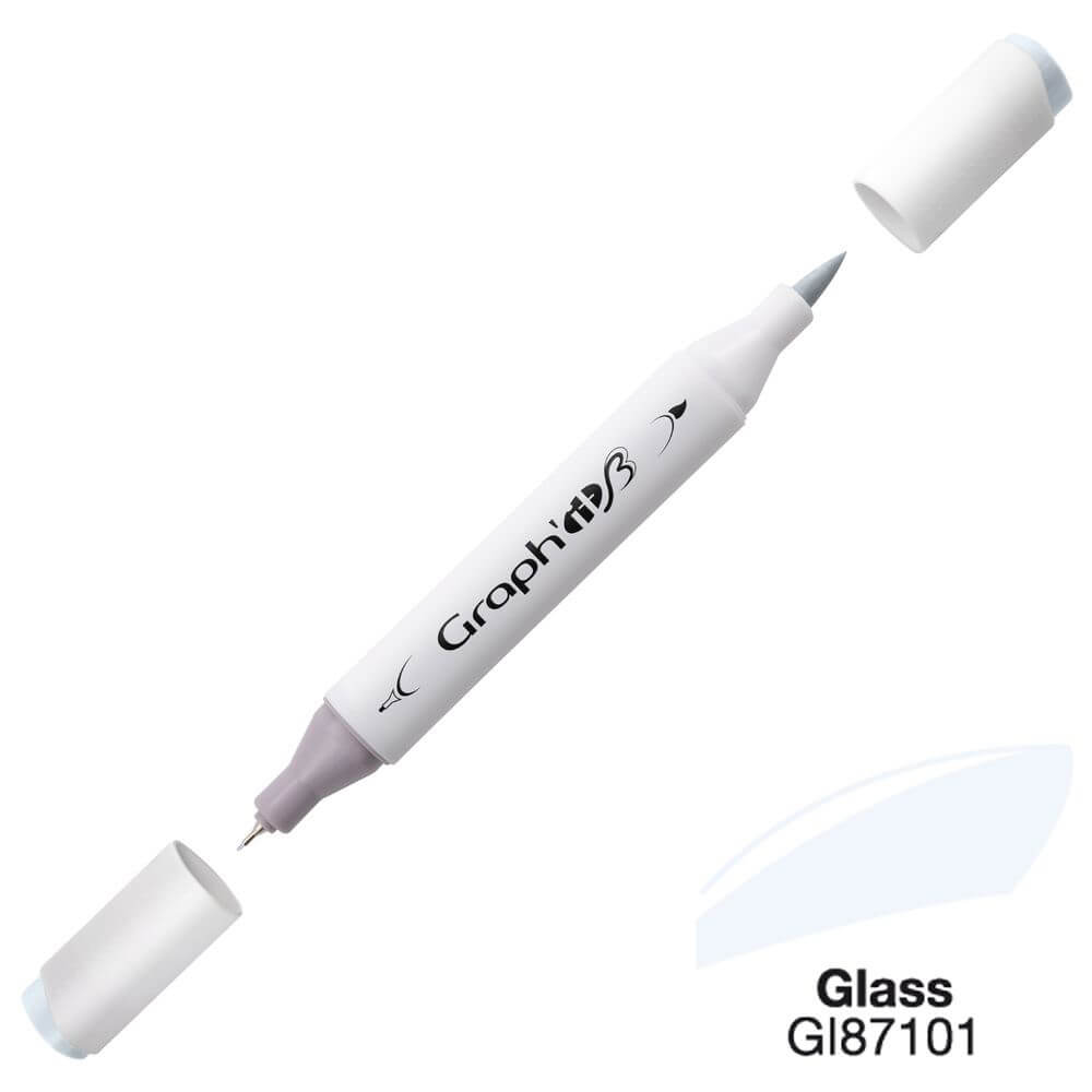 Graph'it Twin Brush Marker GI87101 Glass alkoholbaseret tusch med brush og fin spids