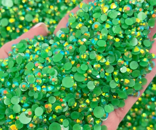 Rhinsten 4mm iriserende grønne