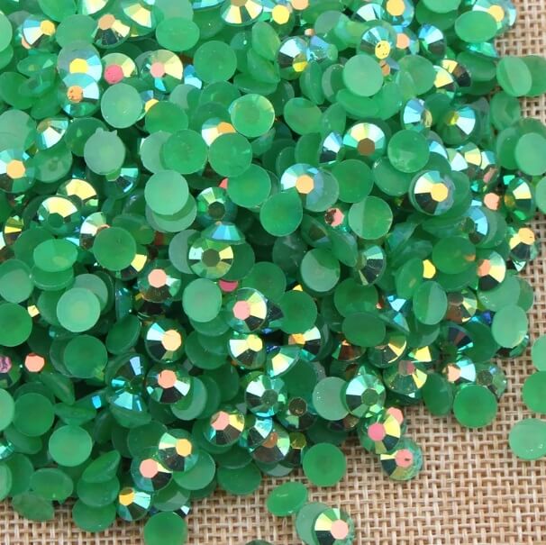 Rhinsten 4mm iriserende grønne
