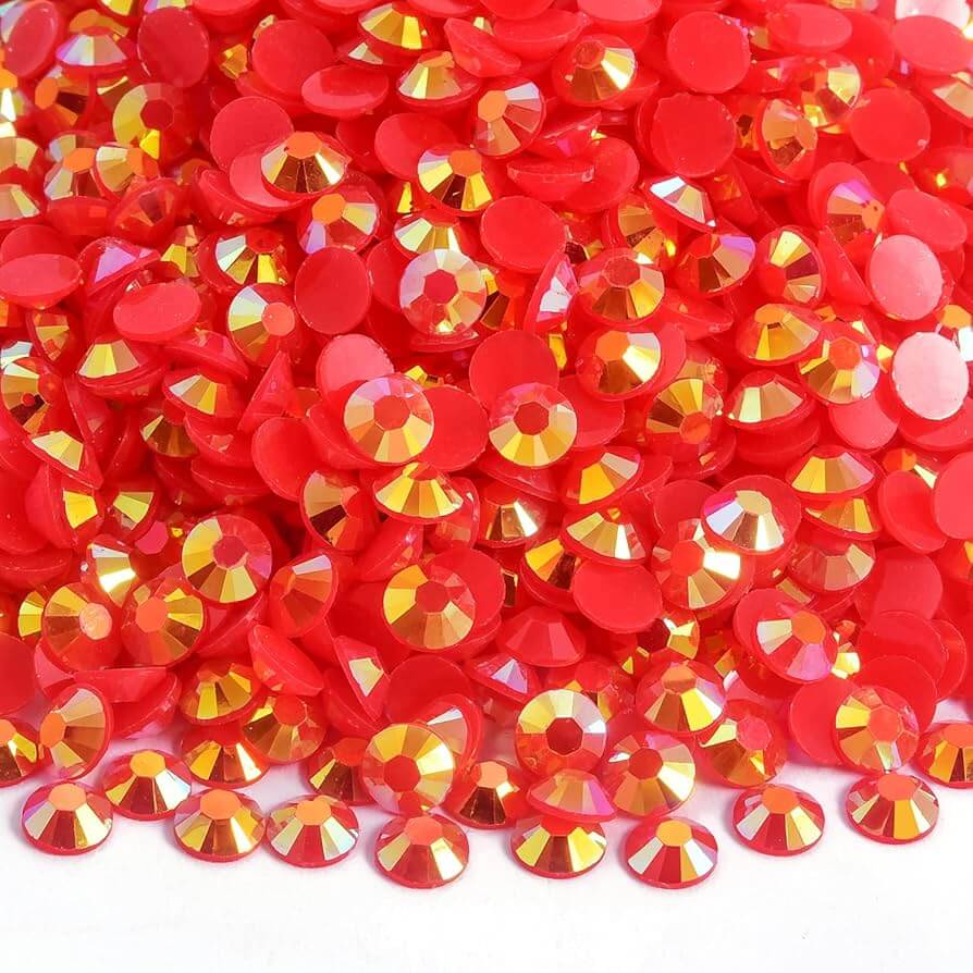 Rhinsten 4mm iriserende rød