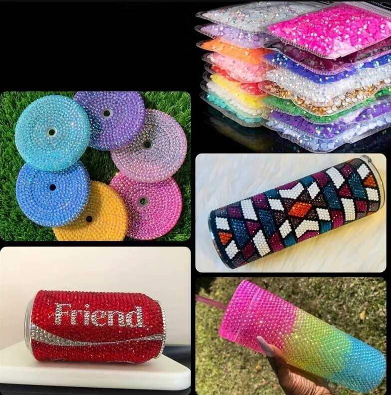 Rhinsten 4mm iriserende rød