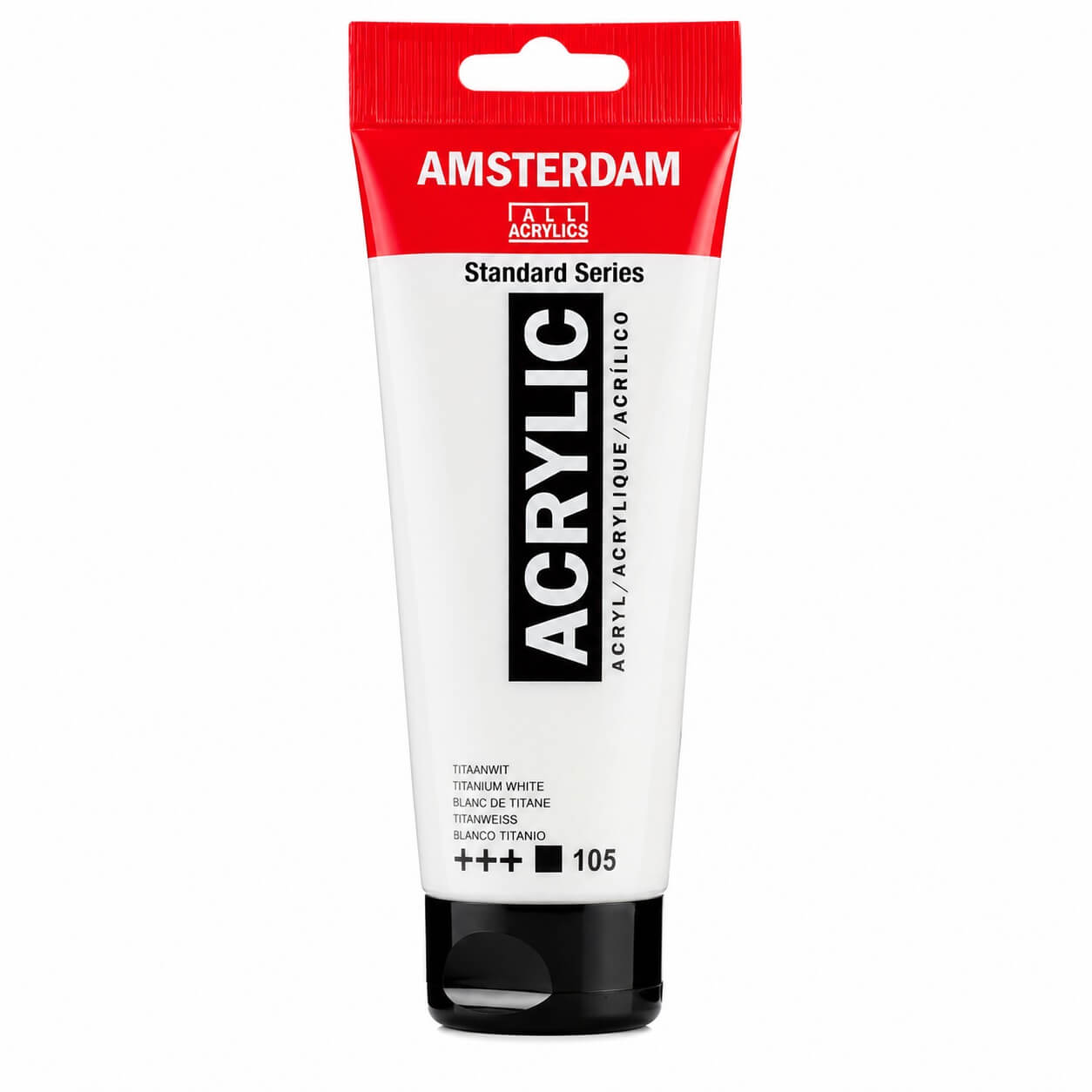 Amsterdam Standard akrylmaling Titanium White 105 120ml packshot på hvid baggrund