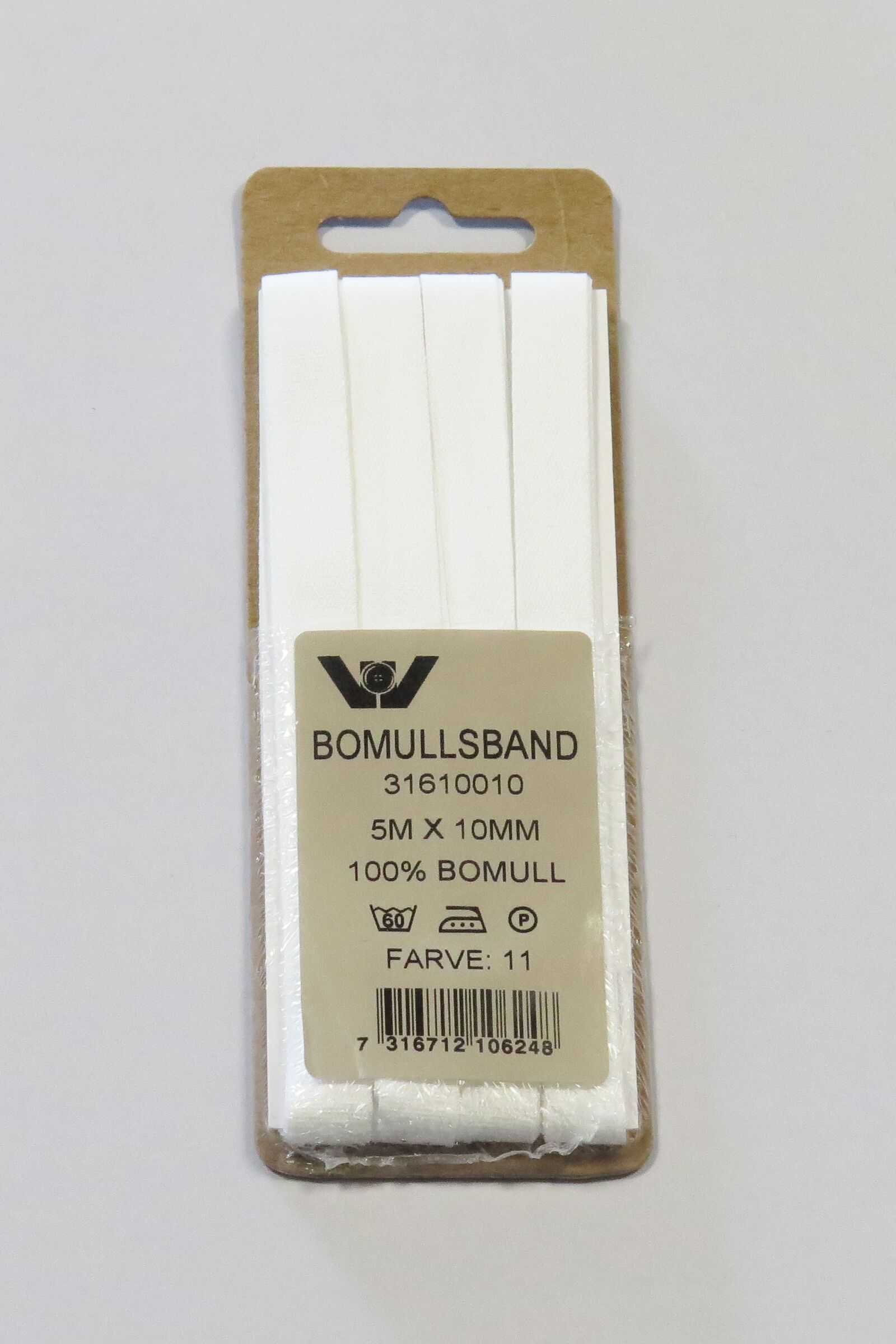 Bændel 10mm x 5m hvid