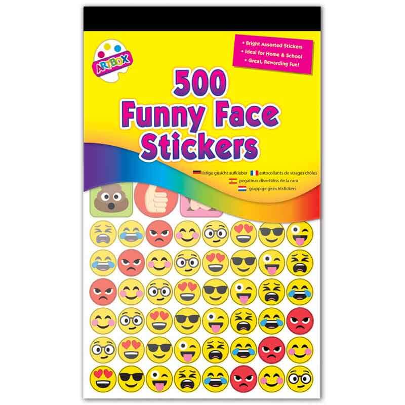 500 smiley og emoji stickers i pakke med sjove ansigter – belønningsstickers til børn og skole
