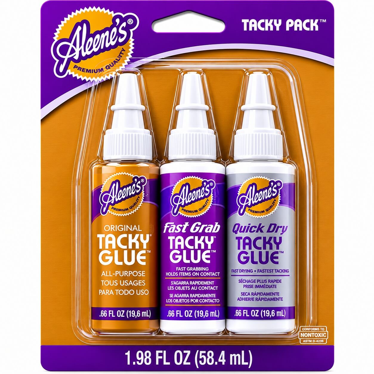 Packshot af Aleene’s Tacky Glue lim 3-pak til hobby, scrapbooking og kreative DIY projekter